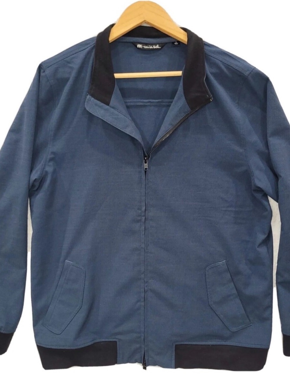 Men's Travis Matthew Blue Zip-Front Jacket with Black trim